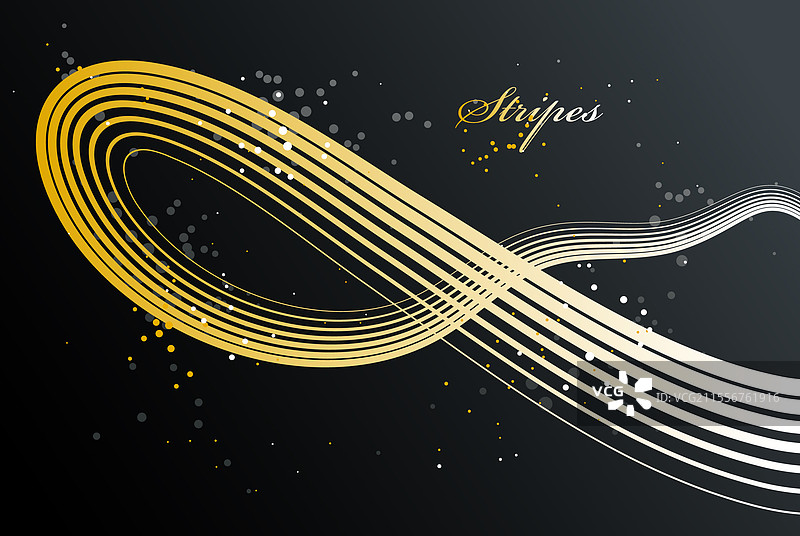 优雅的金色曲线抽象图案图片素材