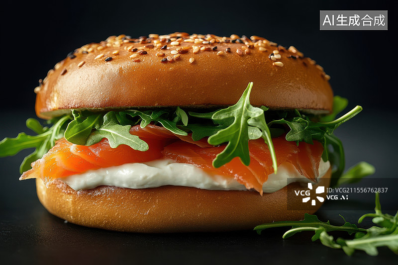 【AI数字艺术】汉堡特写图片素材