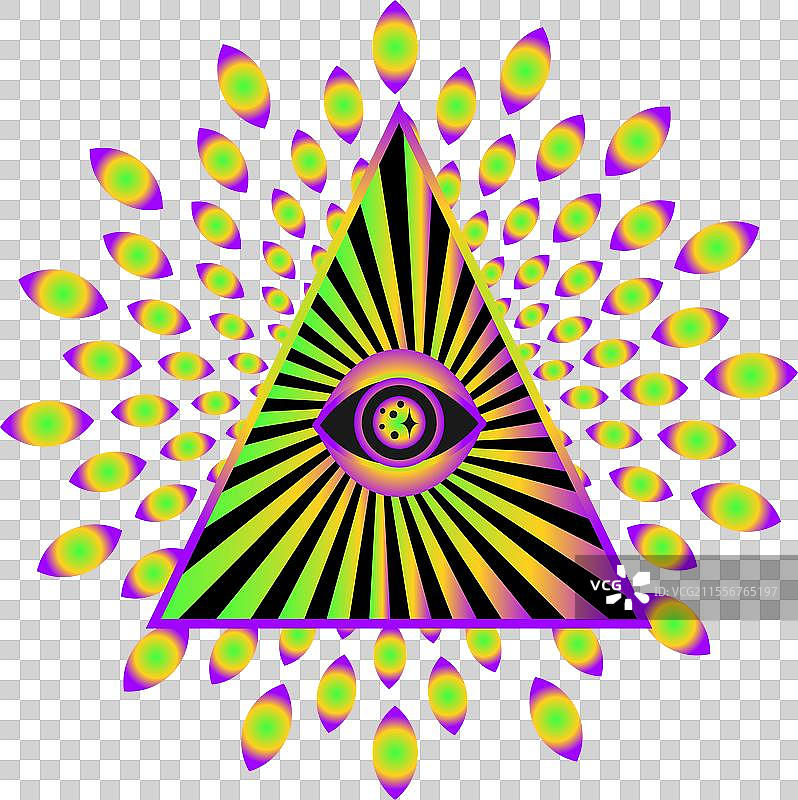 邪眼与普罗维登斯之眼的波西米亚风格图片素材