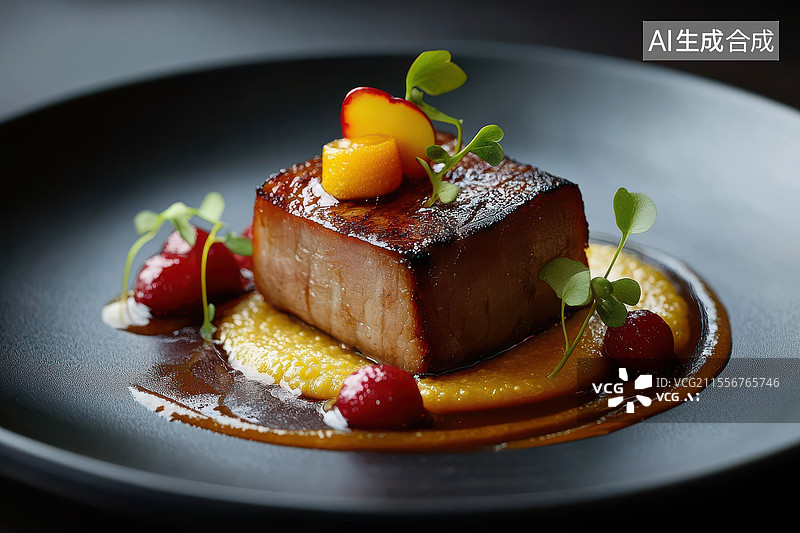 【AI数字艺术】精致叉烧的东方美食艺术图片素材