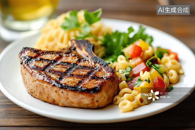 【AI数字艺术】精致的战斧牛排和烤猪排图片素材