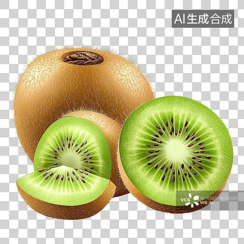【AI数字艺术】猕猴桃切片特写元素图片素材
