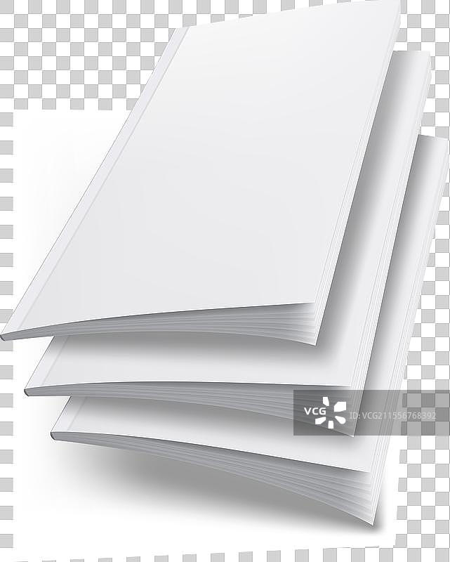 白色背景上孤立的透明宣传册封面图片素材