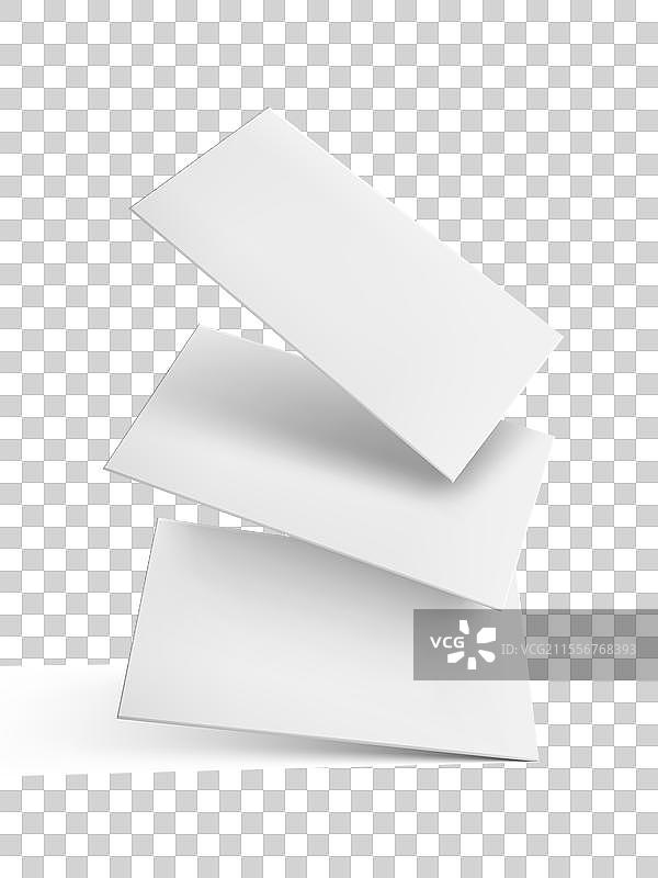 3D白色飞行名片带阴影图片素材
