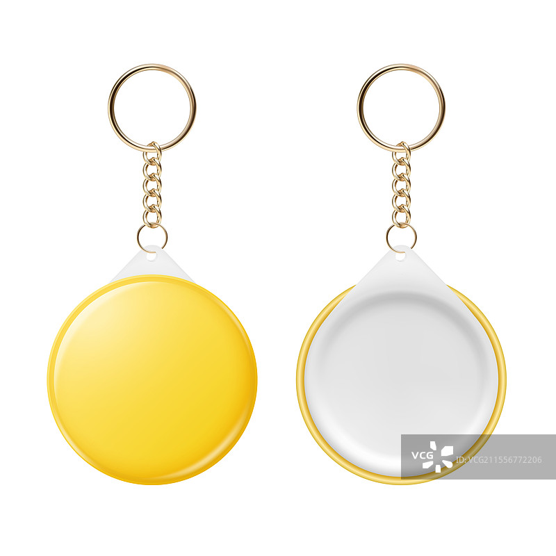 3D 真实感圆形钥匙链设计图片素材