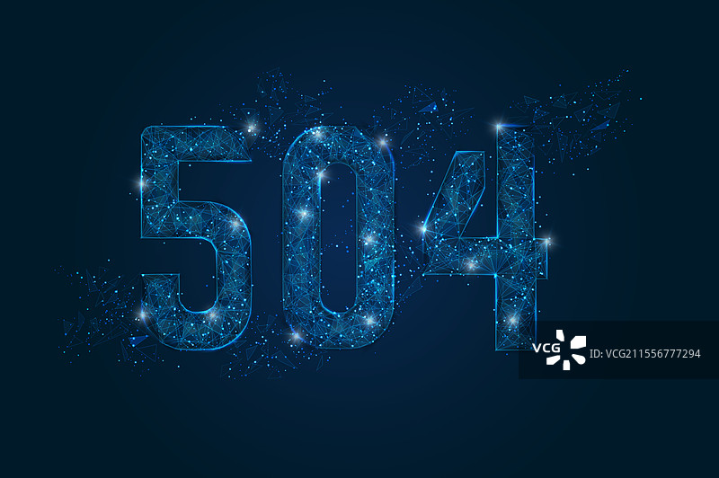 抽象的孤立蓝色图像，表示HTTP错误504图片素材