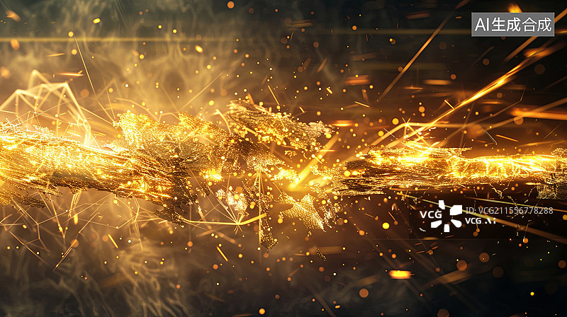【AI数字艺术】金色发光破裂背景图片素材