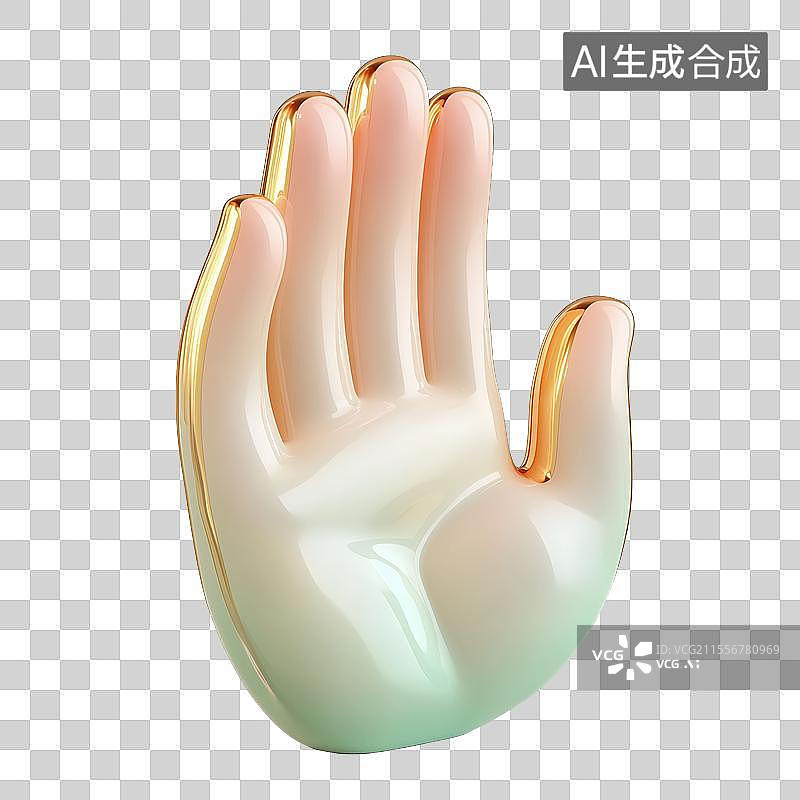 【AI数字艺术】3D佛手势施无畏印元素图片素材