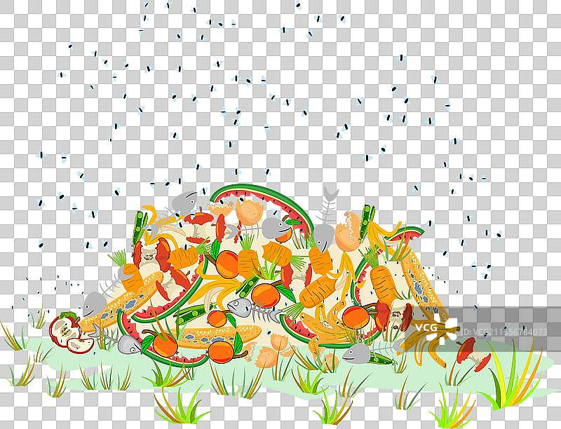 苍蝇群飞过剩余的食物图片素材