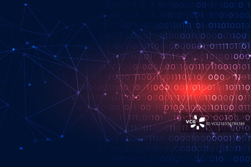 低多边形风格的零和一二进制数字科技图片素材