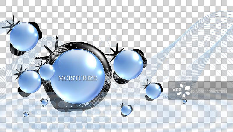 蓝色背景上的保湿霜和透明质酸图片素材