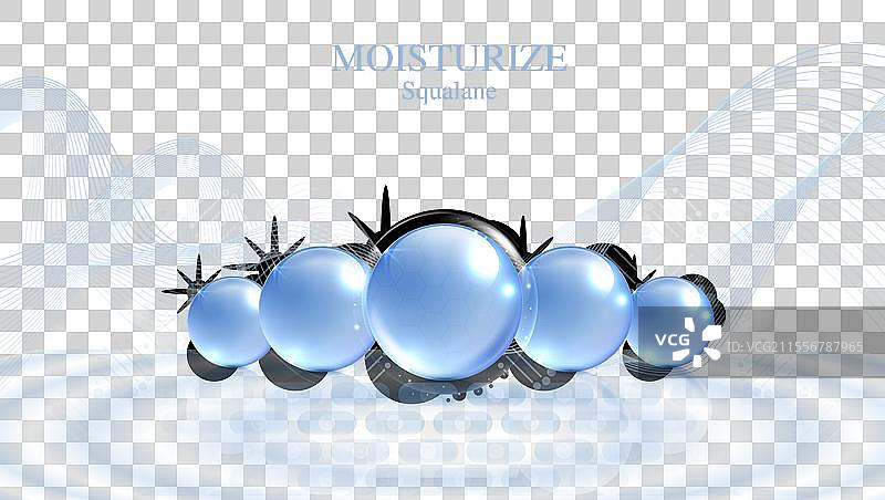 蓝色背景上的保湿霜和透明质酸图片素材