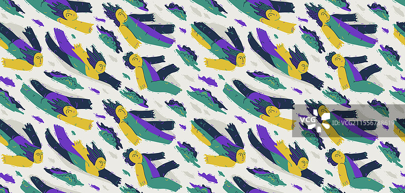 梦想者概念无缝背景人物图片素材