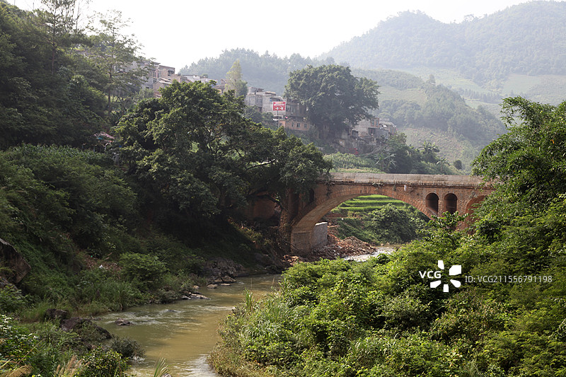 广西百色市右江区龙川镇小桥流水图片素材