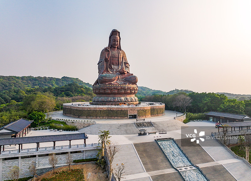 广东省佛山市南海区西樵山风景区宝峰寺航拍图片素材