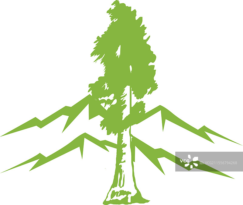 松树剪影图片素材