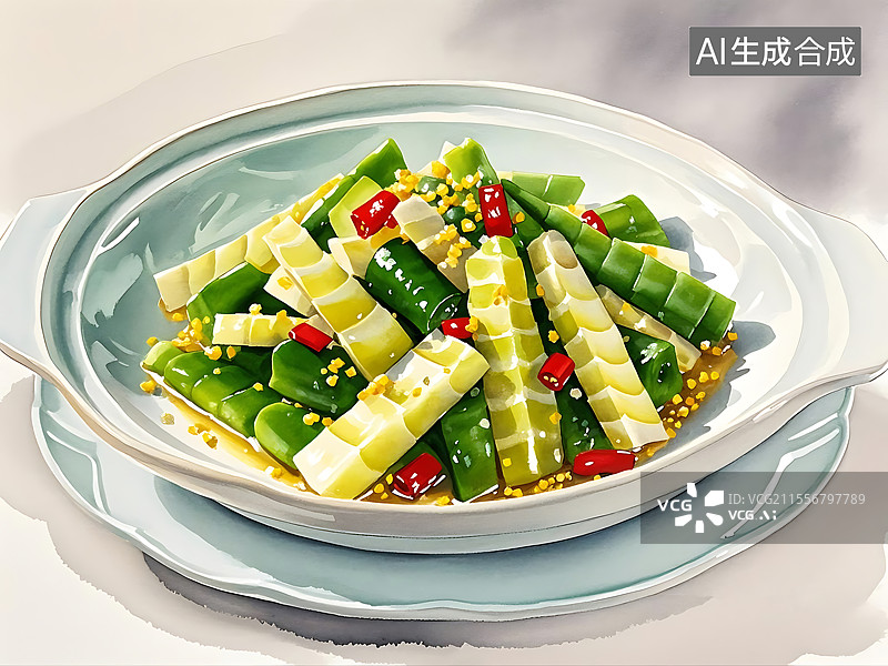 【AI数字艺术】炝冬笋图片素材