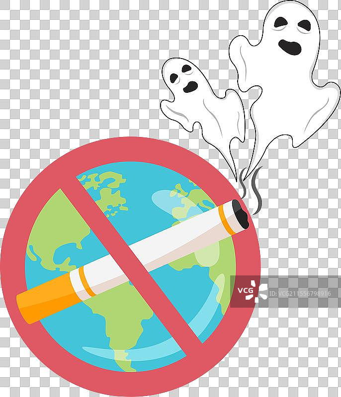 香烟与禁止吸烟的标志图片素材