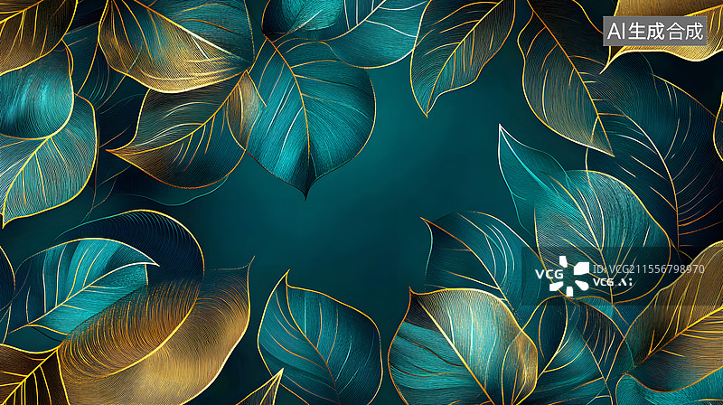 【AI数字艺术】AIGC：树叶的纹理叶脉背景壁纸图片素材