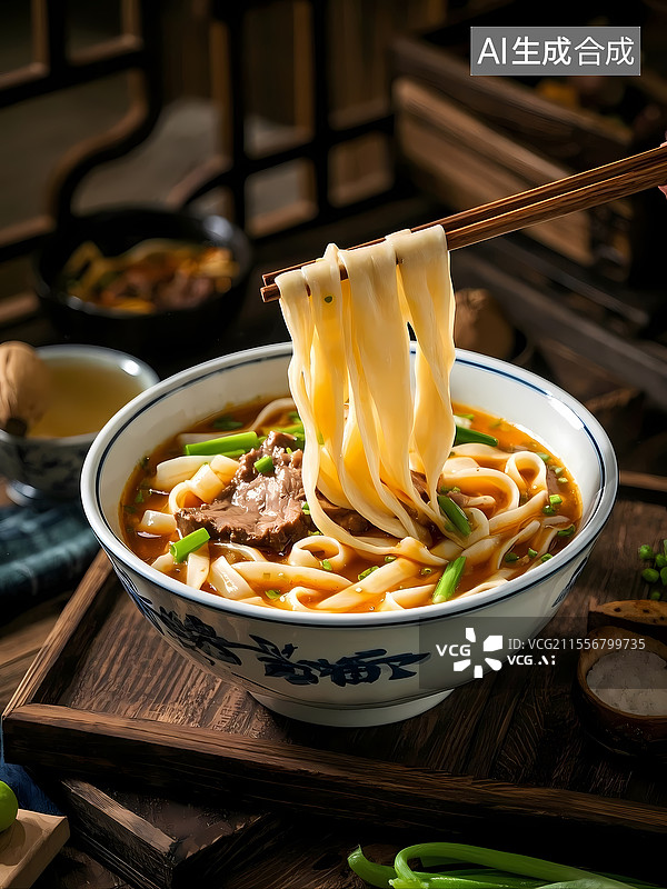 【AI数字艺术】山西刀削面美食特写图片素材