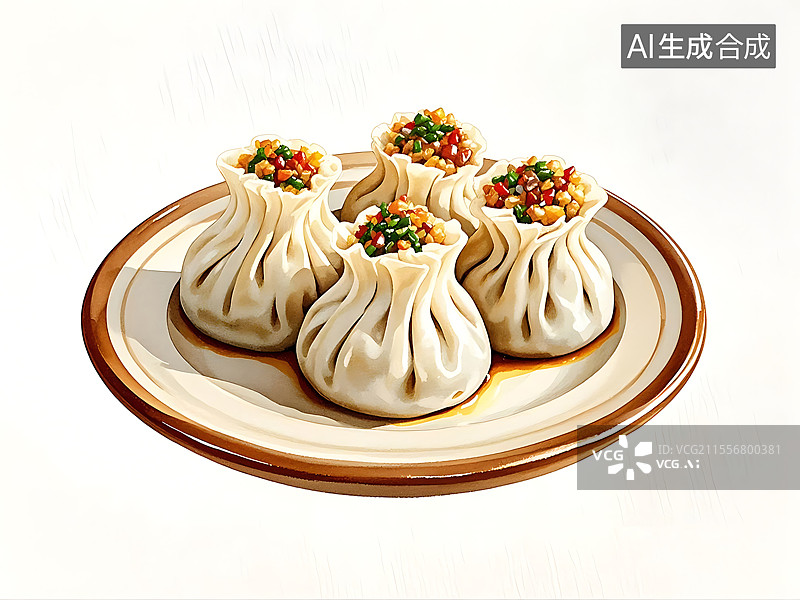 【AI数字艺术】烧麦图片素材