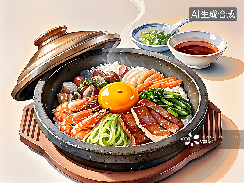 【AI数字艺术】石锅拌饭图片素材