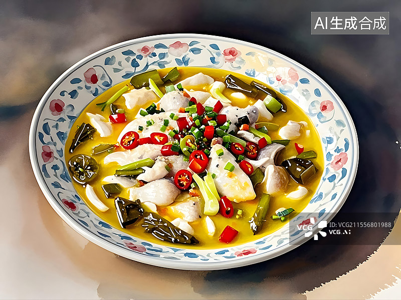 【AI数字艺术】酸菜鱼图片素材