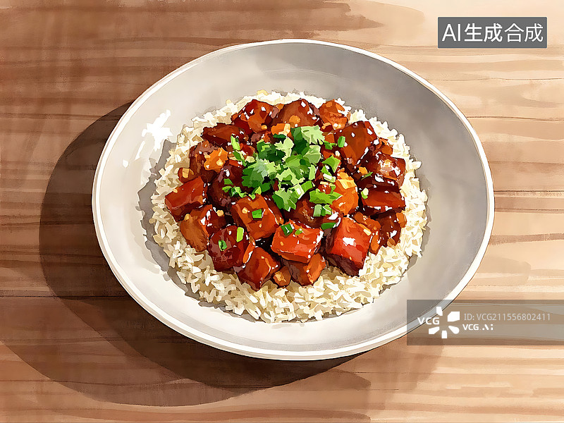 【AI数字艺术】台湾卤肉饭图片素材
