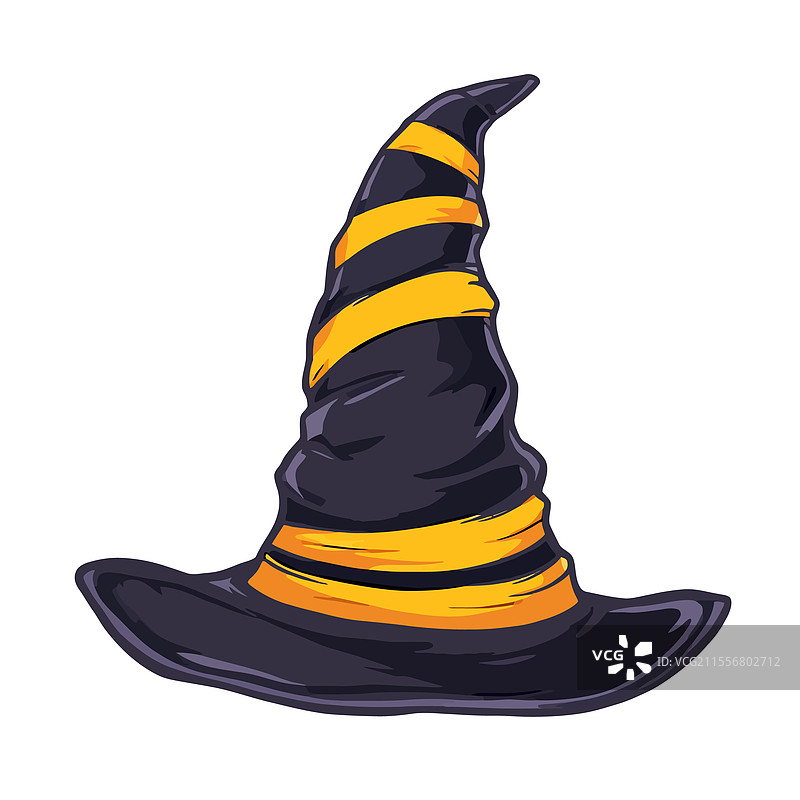 庆祝的橙色条纹女巫帽图片素材