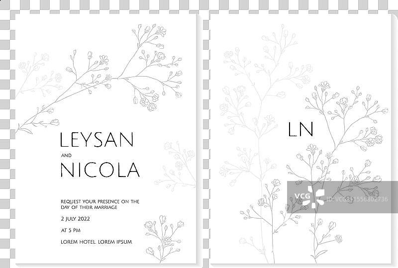 优雅的婚礼请柬模板图片素材