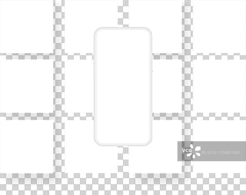 空白屏幕的粘土智能手机图片素材