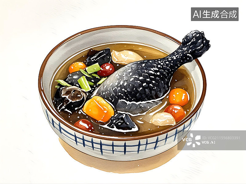【AI数字艺术】乌鸡汤图片素材