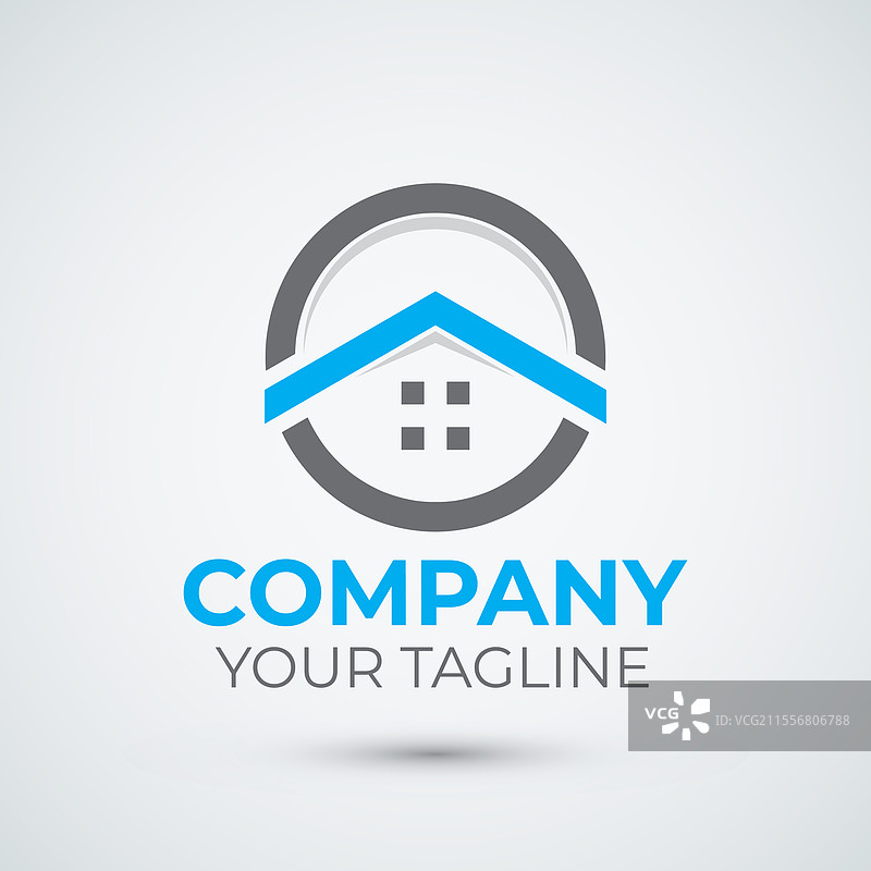 圆形房屋和房地产标志设计模板图片素材