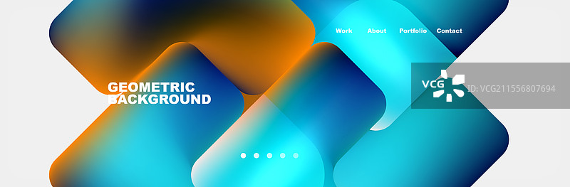 手绘蓝色和橙色几何背景图片素材