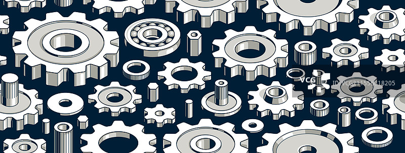 齿轮和齿轮的无缝机械背景图片素材