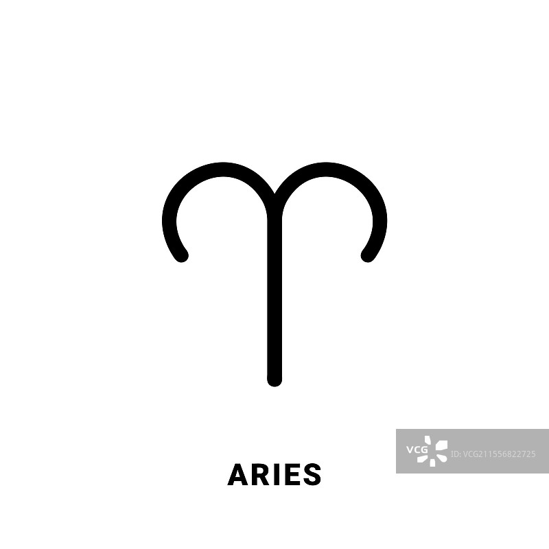白羊座黑色符号单个图案图片素材