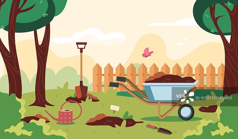 后院的园艺工具图片素材