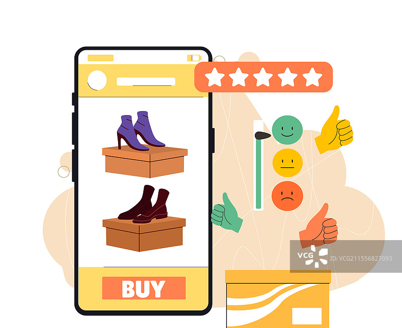 在线购物与评分图片素材