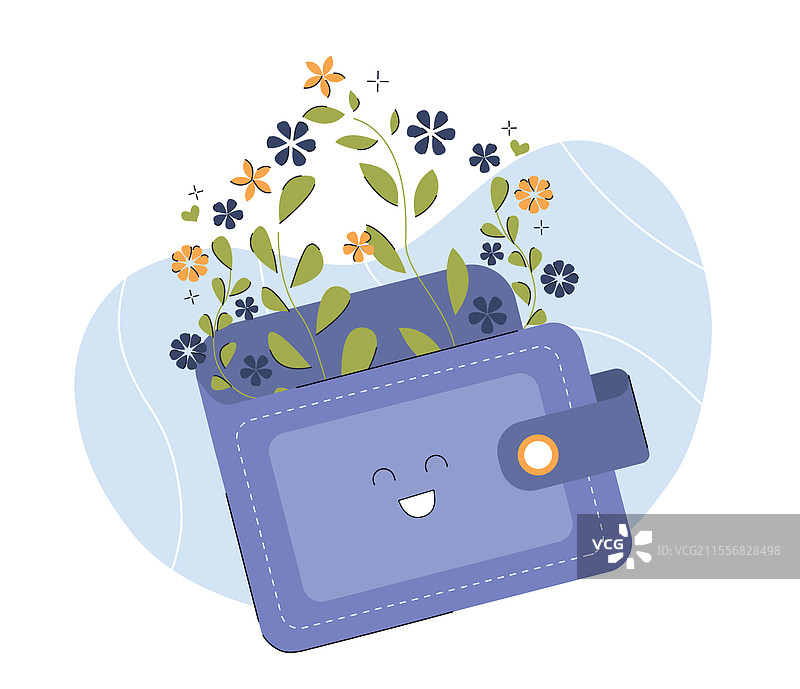 带花的钱包图片素材
