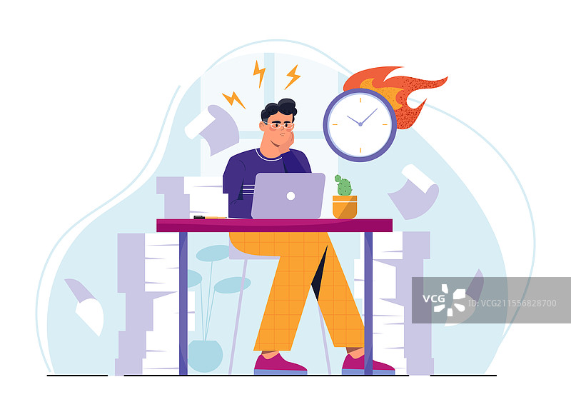 紧张的办公室工作场景图片素材