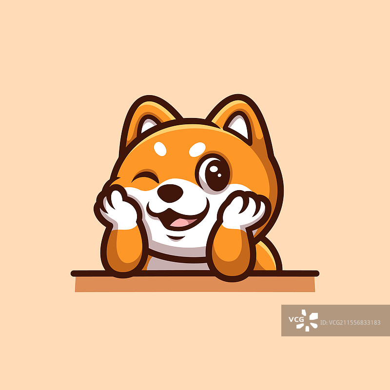 舒适的柴犬卡通图像图片素材