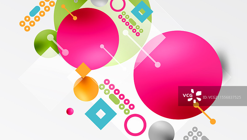 几何抽象背景中的圆形和元素图片素材
