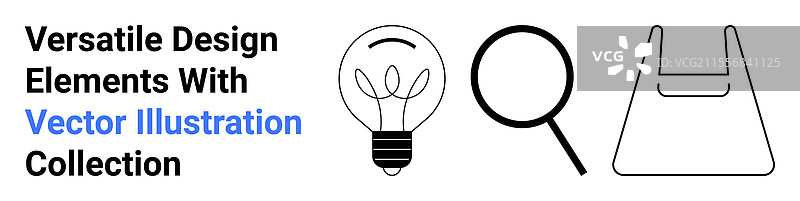 极简主义的灯泡放大镜和图片素材