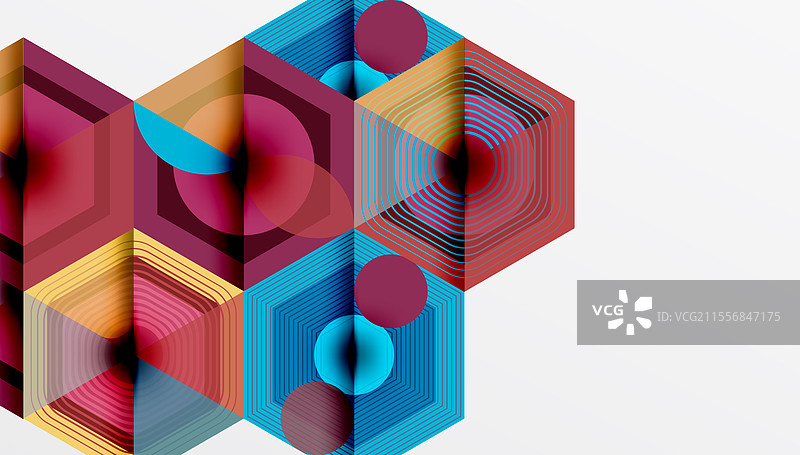 六边形设计几何抽象背景图片素材