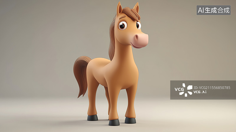 【AI数字艺术】卡通3d立体马图片素材