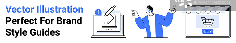 正在用显微镜观察的科学家，手势表达。图片素材
