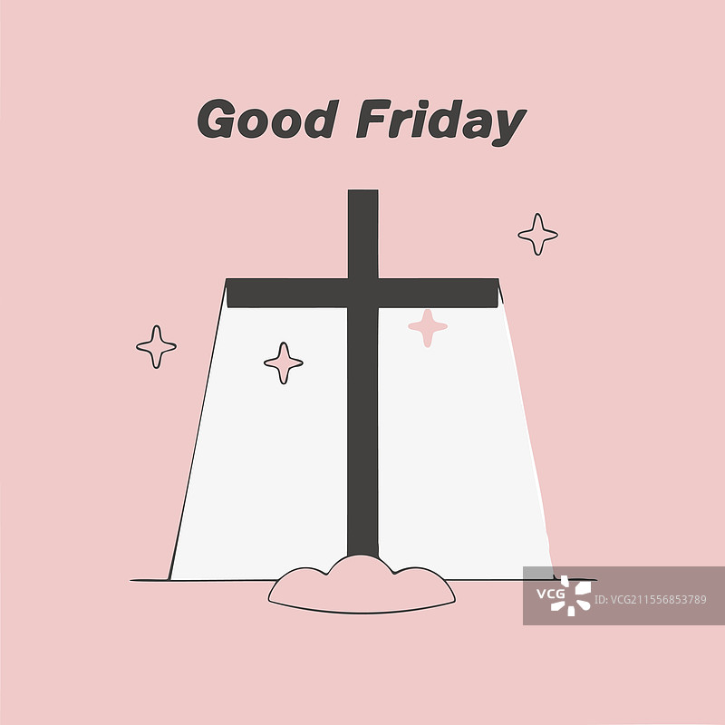 耶稣受难日宗教图标和排版设计图片素材