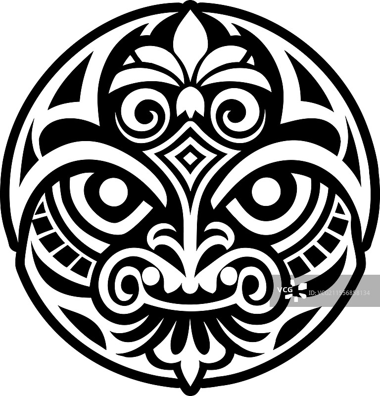坚固风格的提基面具符号图标图片素材