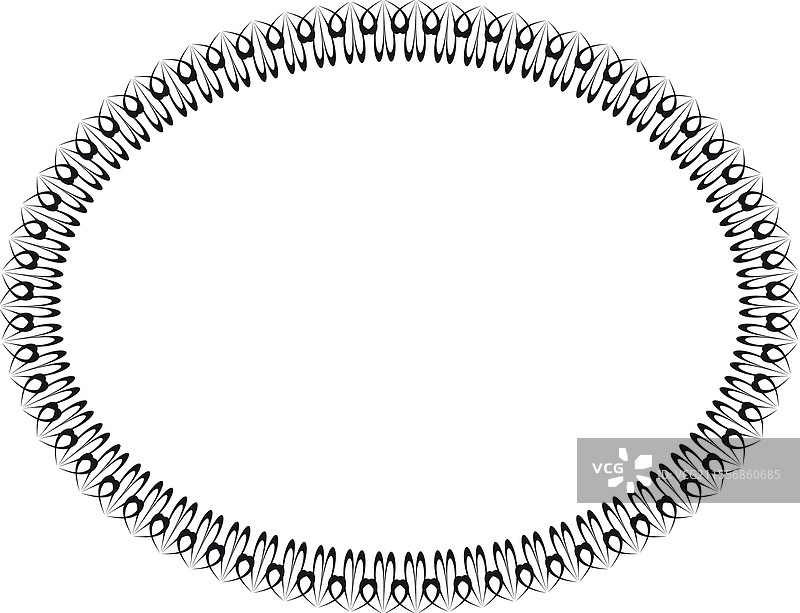 椭圆边框基本形状单字母框架图片素材