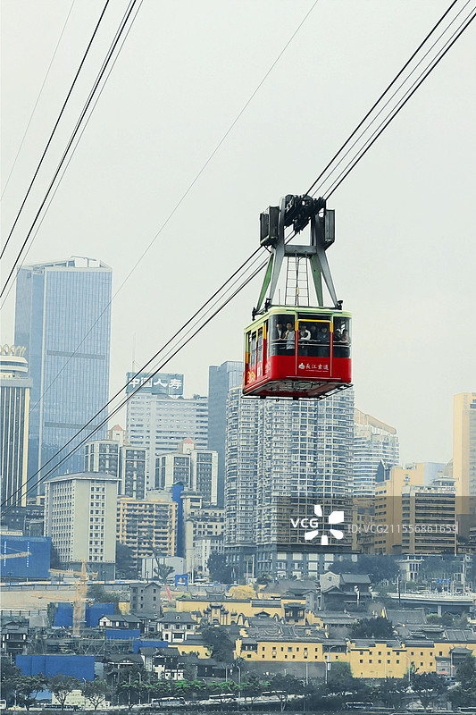 重庆长江索道，独特山城风貌图片素材